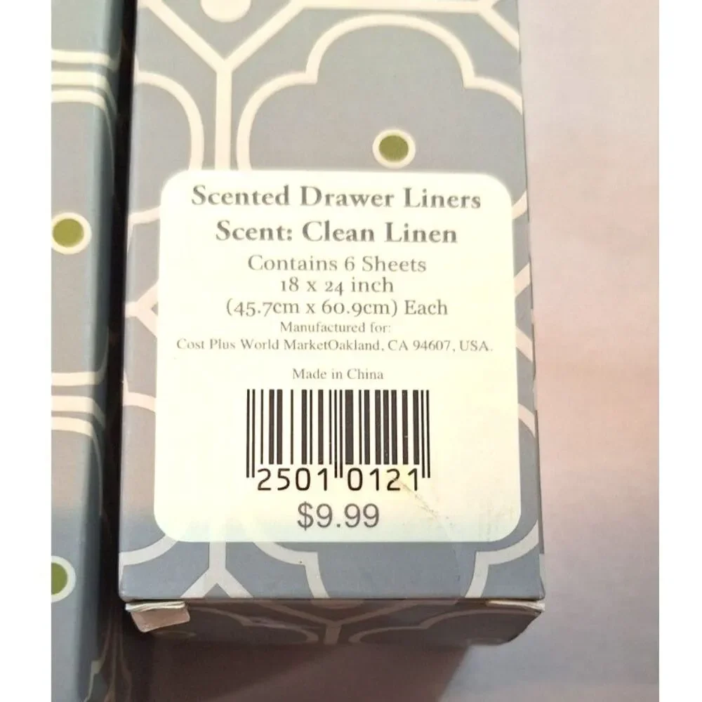 World Market Scented Drawer Liners Clean Linen 5 PKGs 18